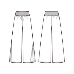 Women's Track-Pants fashion vector sketch, Apparel template / Illustrator CC
