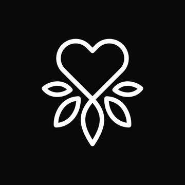 Monoline Logo, A Combination Of Heart And Hemp Logo