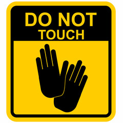 Do Not Touch, sticker and label vector