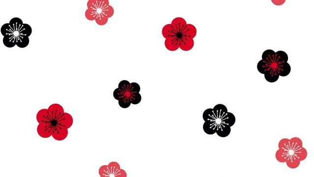 japanese floral pattern background animation