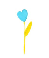 Ukraine Yellow blue flower with Heart. Concept Banner wish for peace symbols, Ukraine and Russia military conflict. Stay with ukraine, Save ukraine