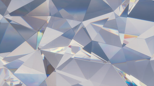 Glass 3D Angular Shaped Wall. Modern Glossy Background.