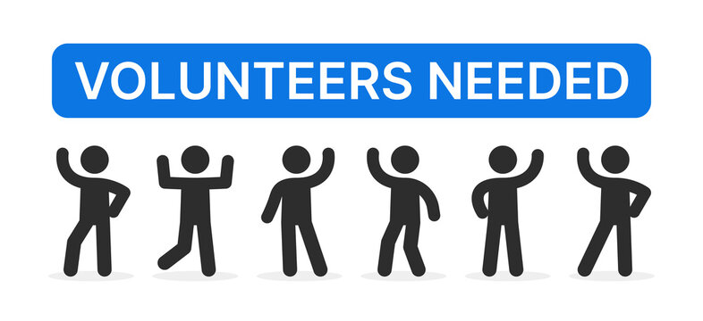 Group of people icon. Volunteers Needed text banner vector illustration.