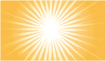 金色の光の 集中線