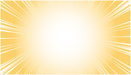 Obraz premium 金色の光の 集中線