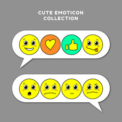 Weird cute and kawaii cartoon face reactions collection