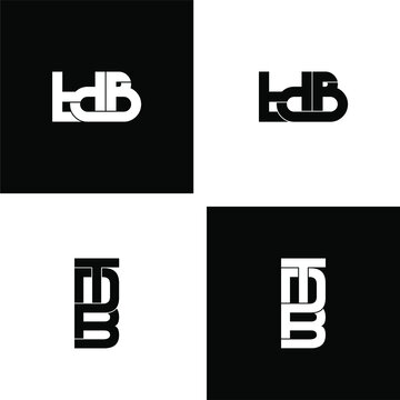 tdb letter original monogram logo design set