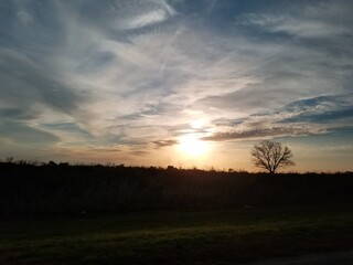 Obraz na płótnie Canvas sunset over the field