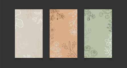 Modern floral boho abstract trendy background design. New design style