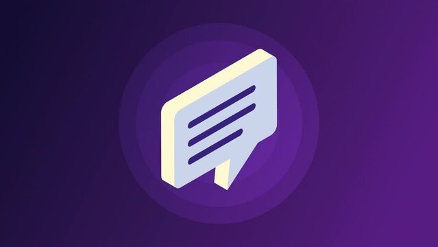speech bubble isometric animation