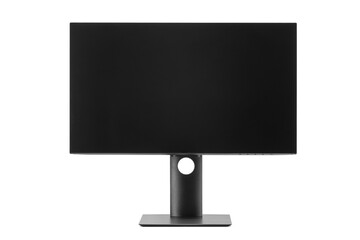 computer monitor with empty screen isolated on white background.