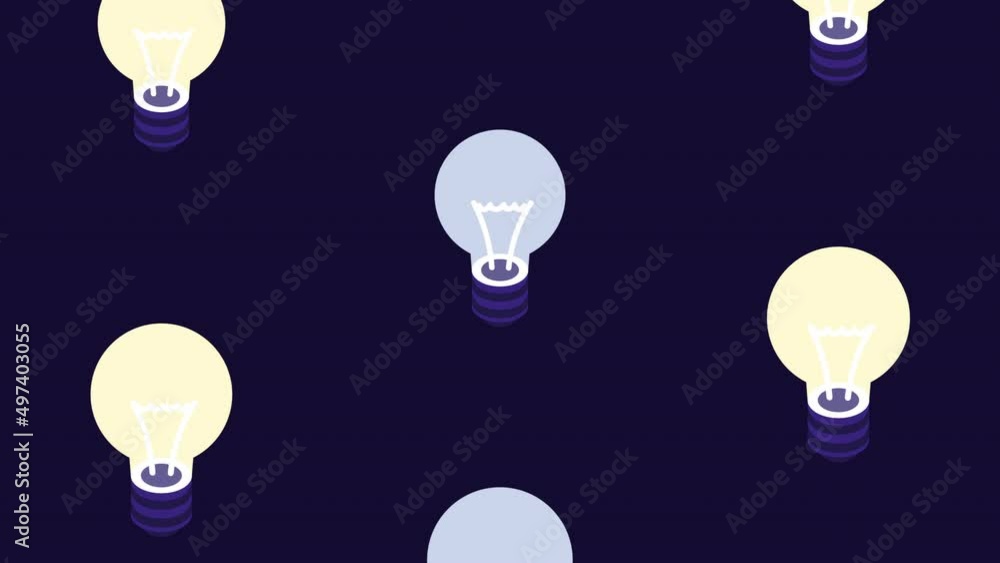 Poster light bulbs pattern background animation