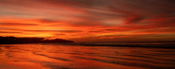 Obraz premium Tropical Beach sunset panorama