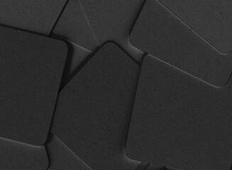 3d Bunch of Black Square Coasters Mockup