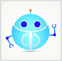 robot with blank sign