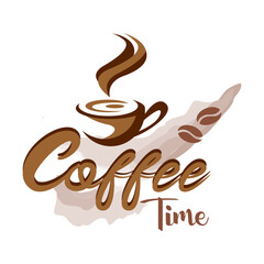 Background coffee time.Conceptual quote about the pleasure of drinking coffee