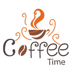 Coffee Time Quotes typography letters in simple style