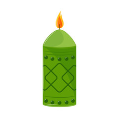 green candle decoration