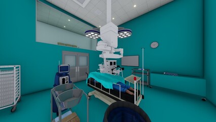 病院　手術室　イラスト　CG　人なし