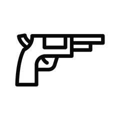 revolver line icon illustration vector graphic
