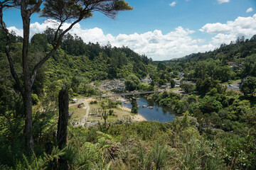 Fototapeta na wymiar The View Around Karangahake Gorge Historic Walkway, New Zealand.