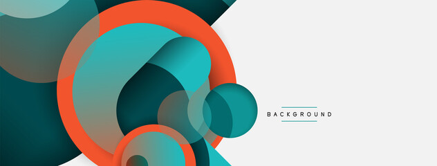Obraz premium Circle and round shapes abstract background. Vector illustration for wallpaper banner background or landing page