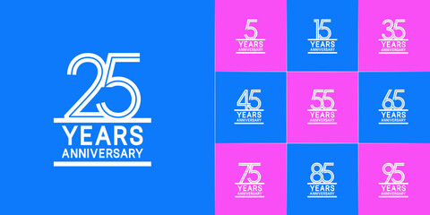 set of anniversary premium collection white color can be use for celebration event