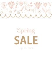 Obraz premium ピンクと茶色の北欧春のセールフレーム