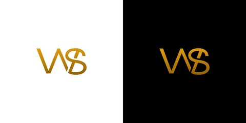 Modern and unique letter WS initials logo design