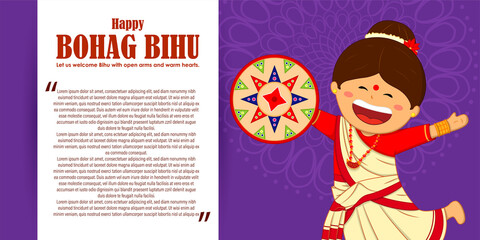 vector illustartion for happy Bihu