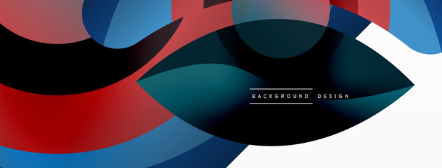 Obraz premium Creative geometric wallpaper. Minimal abstract background. Circle wave and round shapes composition vector illustration for wallpaper banner background or landing page