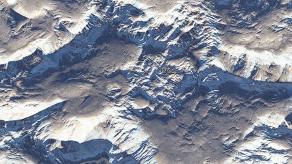 Fototapeta premium 3d render of abstract planet surface with high detailed relief