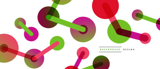 Abstract background. Round dots connected by lines. Trendy techno business template for wallpaper, banner, background or landing