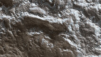 3d render of abstract planet surface with high detailed relief
