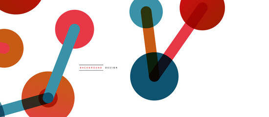 Abstract background. Round dots connected by lines. Trendy techno business template for wallpaper, banner, background or landing