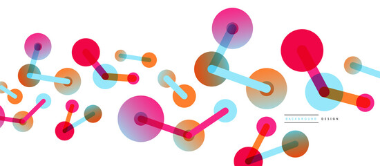 Abstract background. Round dots connected by lines. Trendy techno business template for wallpaper, banner, background or landing