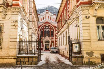 Fototapeta na wymiar Beth Israel Synagogue building in Brasov, Romania