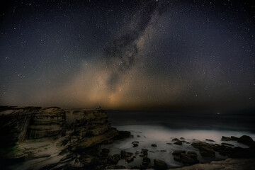 night landscape with Milky Way