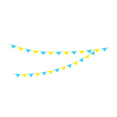 Fototapeta premium Happy birthday party, birthday party, colorful party flags, flat vector illustration and icons