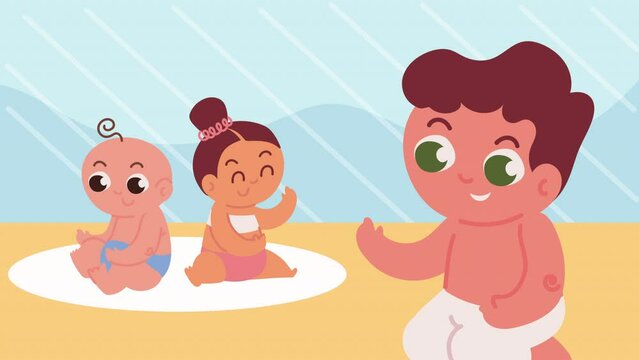 three little babies characters animation