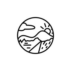 logo nature landscape circle vector illustration design