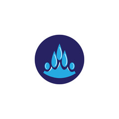 crown logo water illustration color vector template design