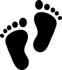 foot prints on white background