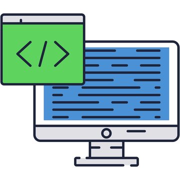 Computer html code web script vector icon
