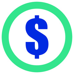  Money Icon vector illustration on white background in blue color..eps