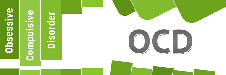 OCD - Obsessive Compulsive Disorder Green Stripes Text 