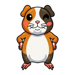Cute little guinea pig cartoon standing