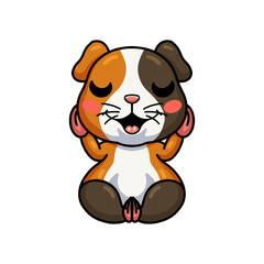 Obraz premium Cute little guinea pig cartoon sitting