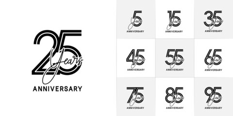 set of anniversary premium collection black color can be use for celebration event