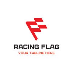 Obraz premium F1 Car Race Racing Sport Speed Flag Vector Abstract Illustration Logo Icon Design Template Element